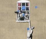 英國著名涂鴉藝術(shù)家班克西壁畫遭彩槍污損