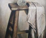 劉世宗油畫《石凳上的煙缸》