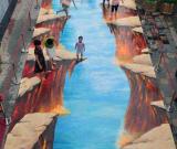 50米巨幅3D立體畫亮相福州 效果身臨其境