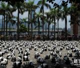 1600只紙制熊貓在香港展出 組圖