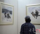 內(nèi)蒙古舉行馬主題中國畫展 圖